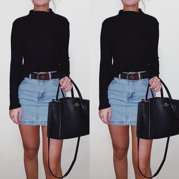 See You Monday Sweaters - Black Mock Neck Sweater
